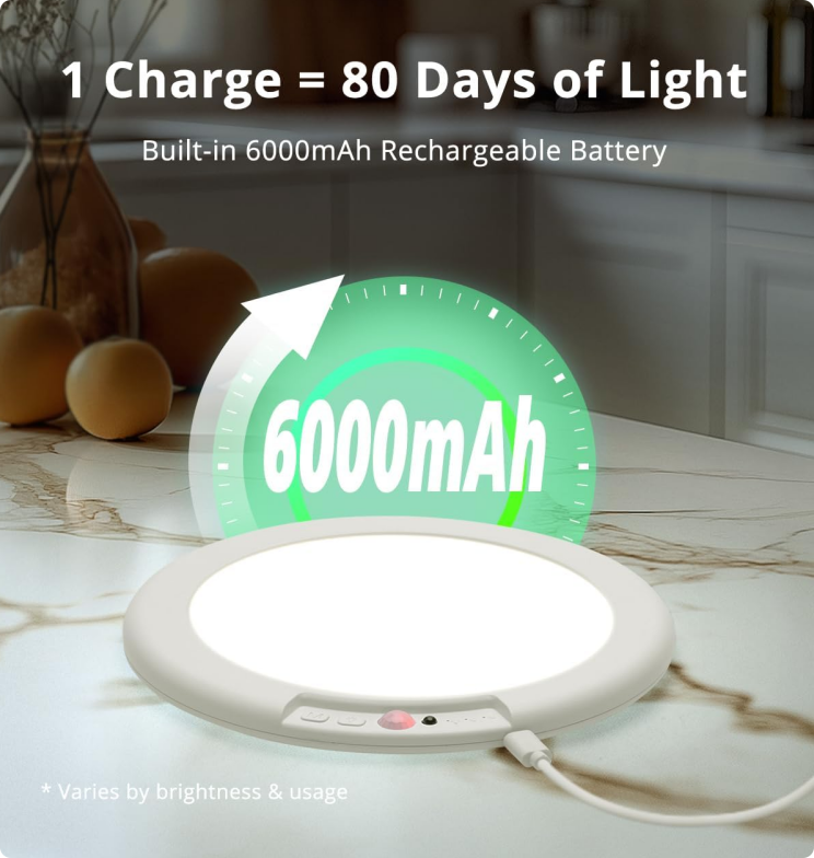 Smart Wireless Ceiling Light | 3-Second Magnetic Setup (Damage Free & Rechargeable）