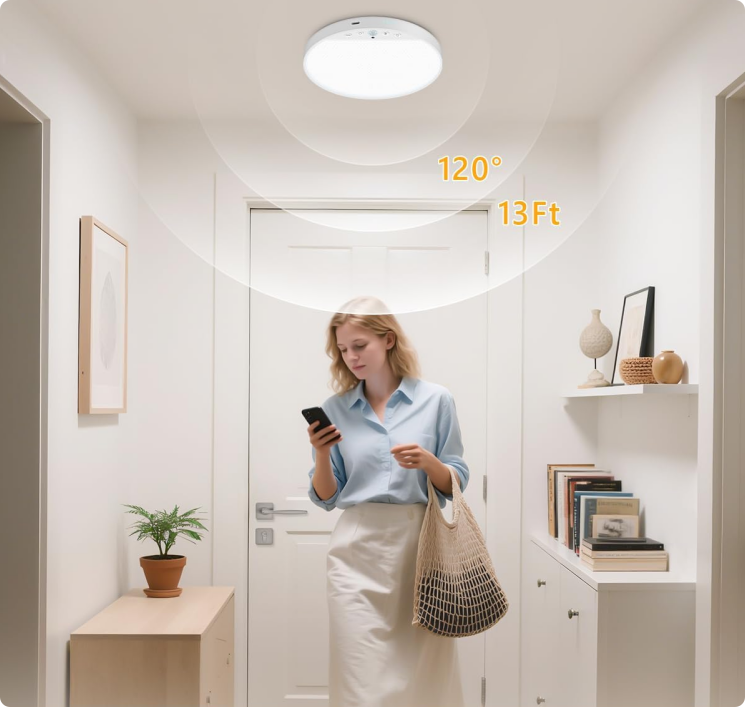 Smart Wireless Ceiling Light | 3-Second Magnetic Setup (Damage Free & Rechargeable）