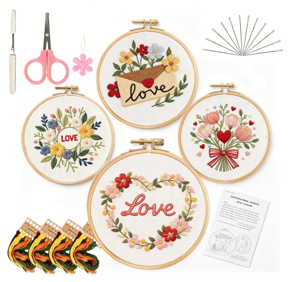 Heart Bloom Embroidery Kit