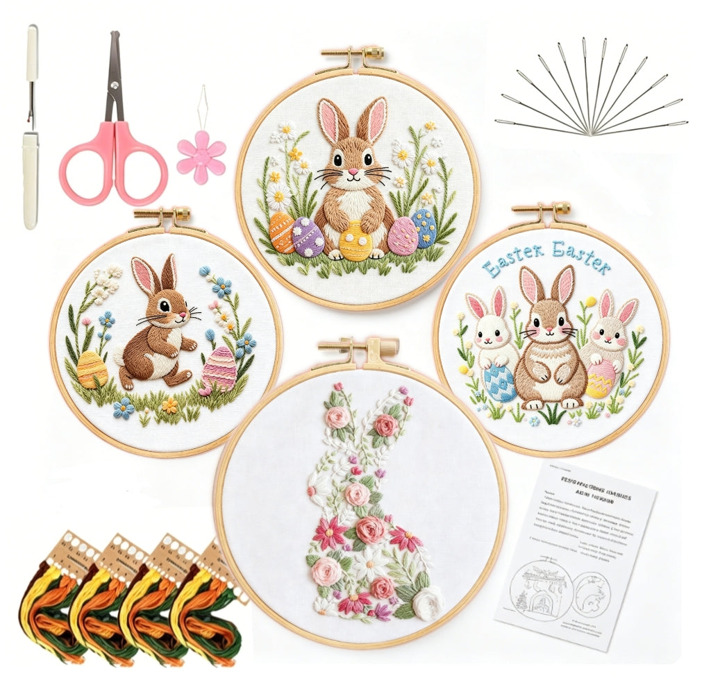 Easter Bunny Trio Embroidery Kit