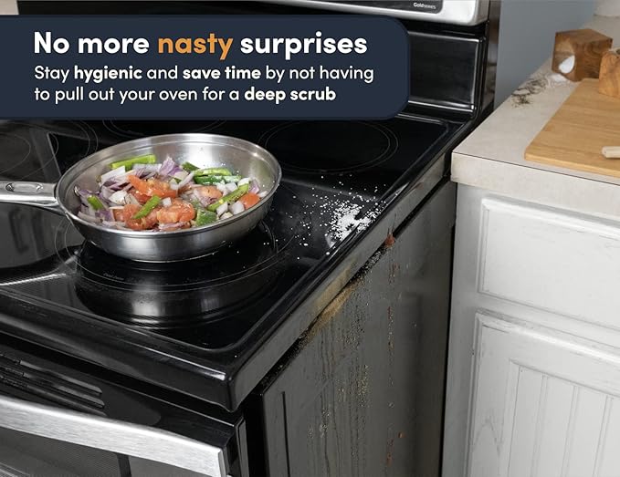 Stove Gap Covers – Silicone & Stainless Steel Kitchen Gap Filler (2 Pack, Easy Clean & Heat Resistant)