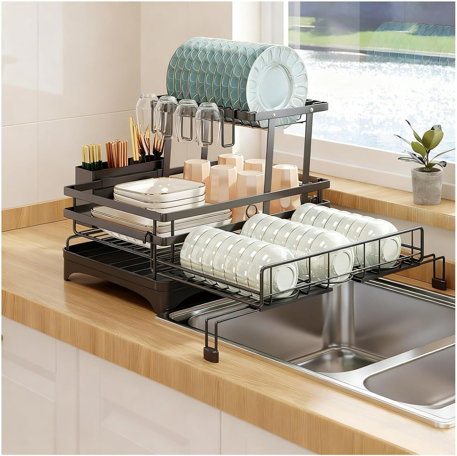 Foldable Over Sink Dish Drying Rack