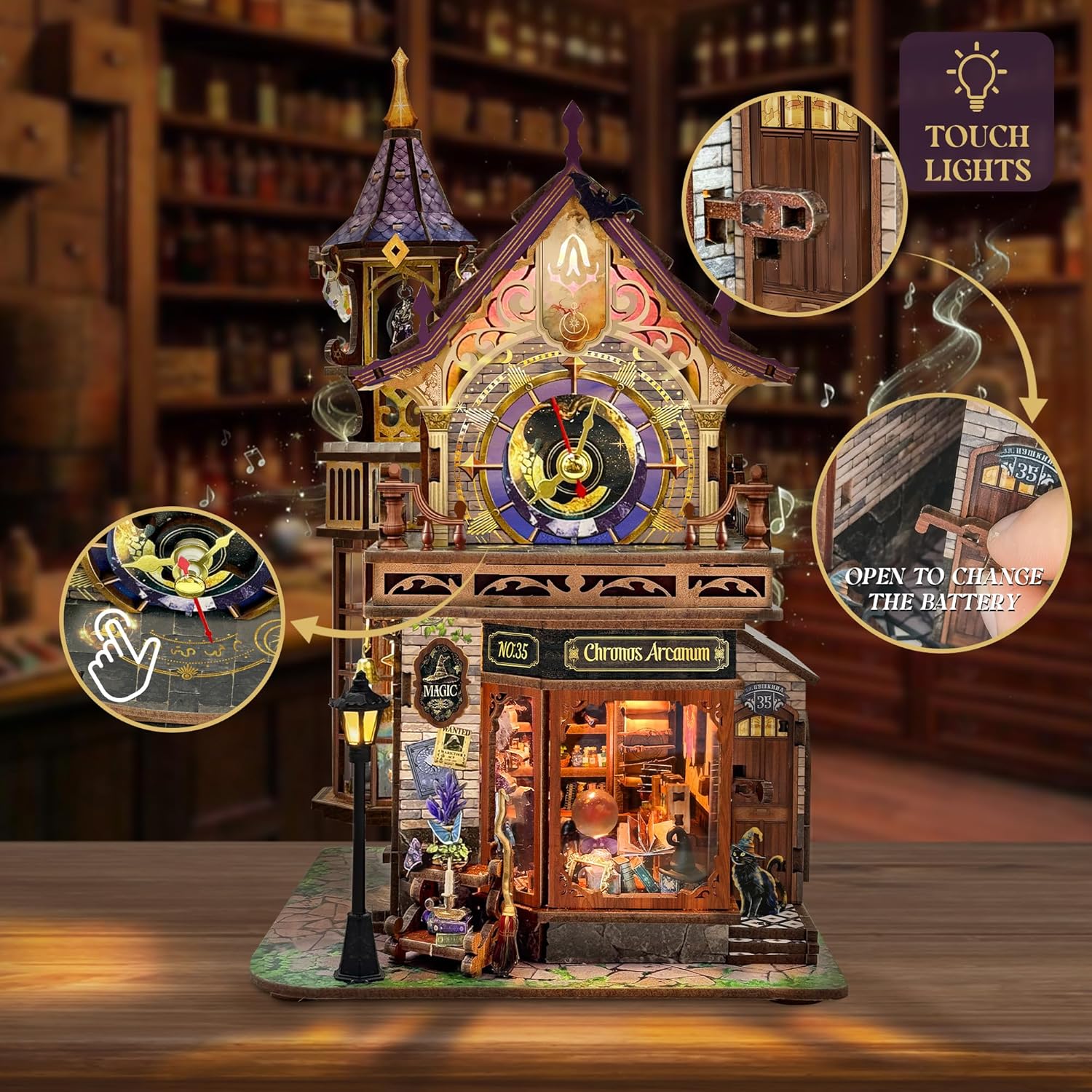 Magic Clock Tower-DIY 3D Book Nook Model Kit