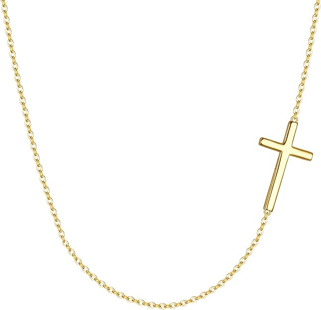 Sideways Cross Necklace for Women