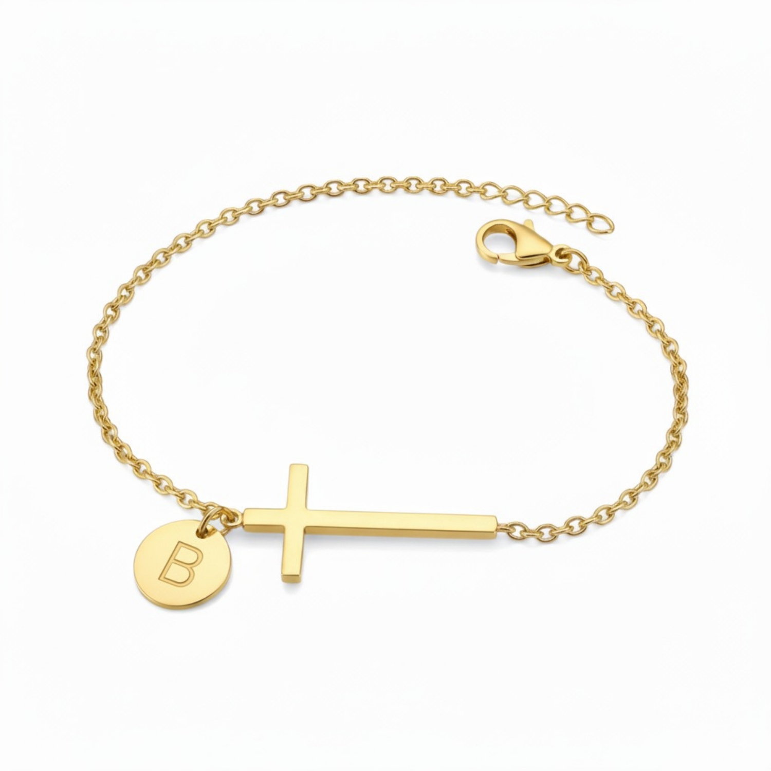 Cross Initial Bracelet