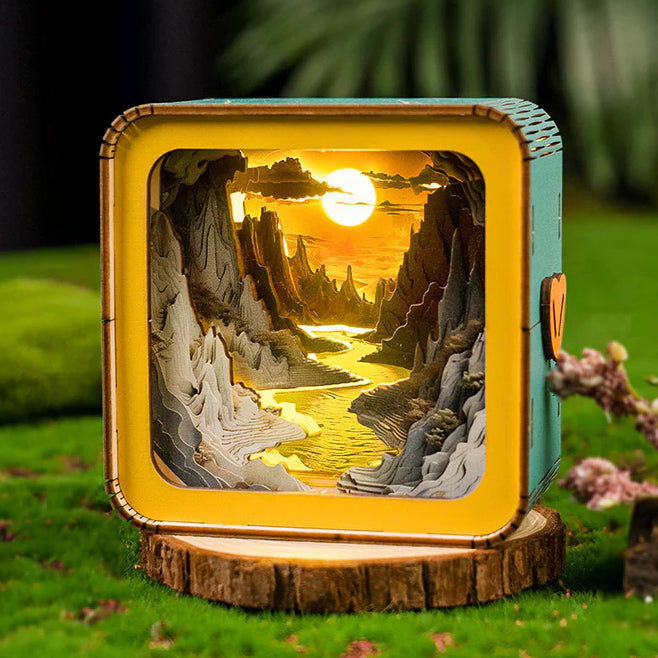 DIY LED Light 3D Wooden Puzzle -Long River Sunset Kit