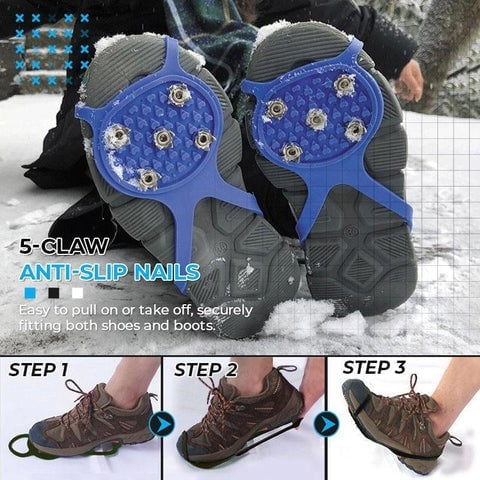 Grampos de gelo para sapatos e botas | Grampos antiderrapantes para caminhadas na neve e no gelo