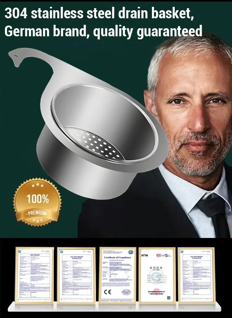 Swan stainless steel drain basket
