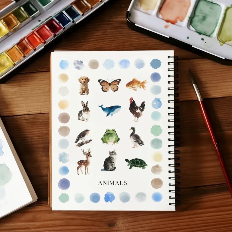 Beginner-Friendly Watercolor Workbook