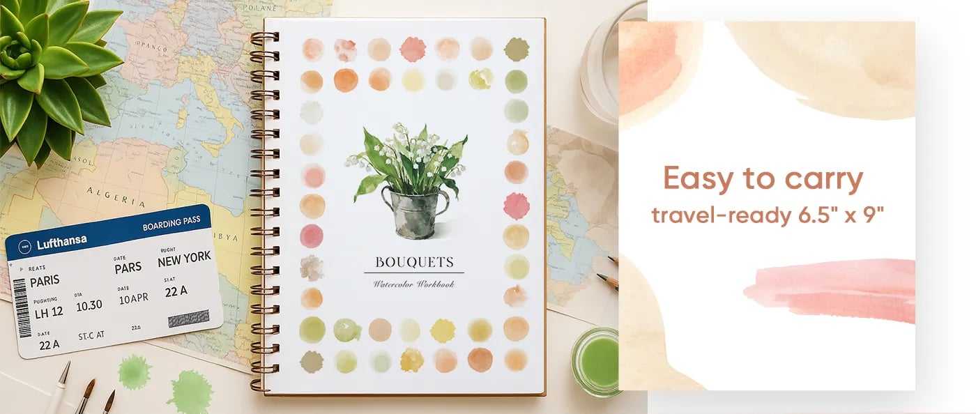Beginner-Friendly Watercolor Workbook