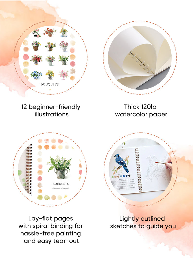 Beginner-Friendly Watercolor Workbook