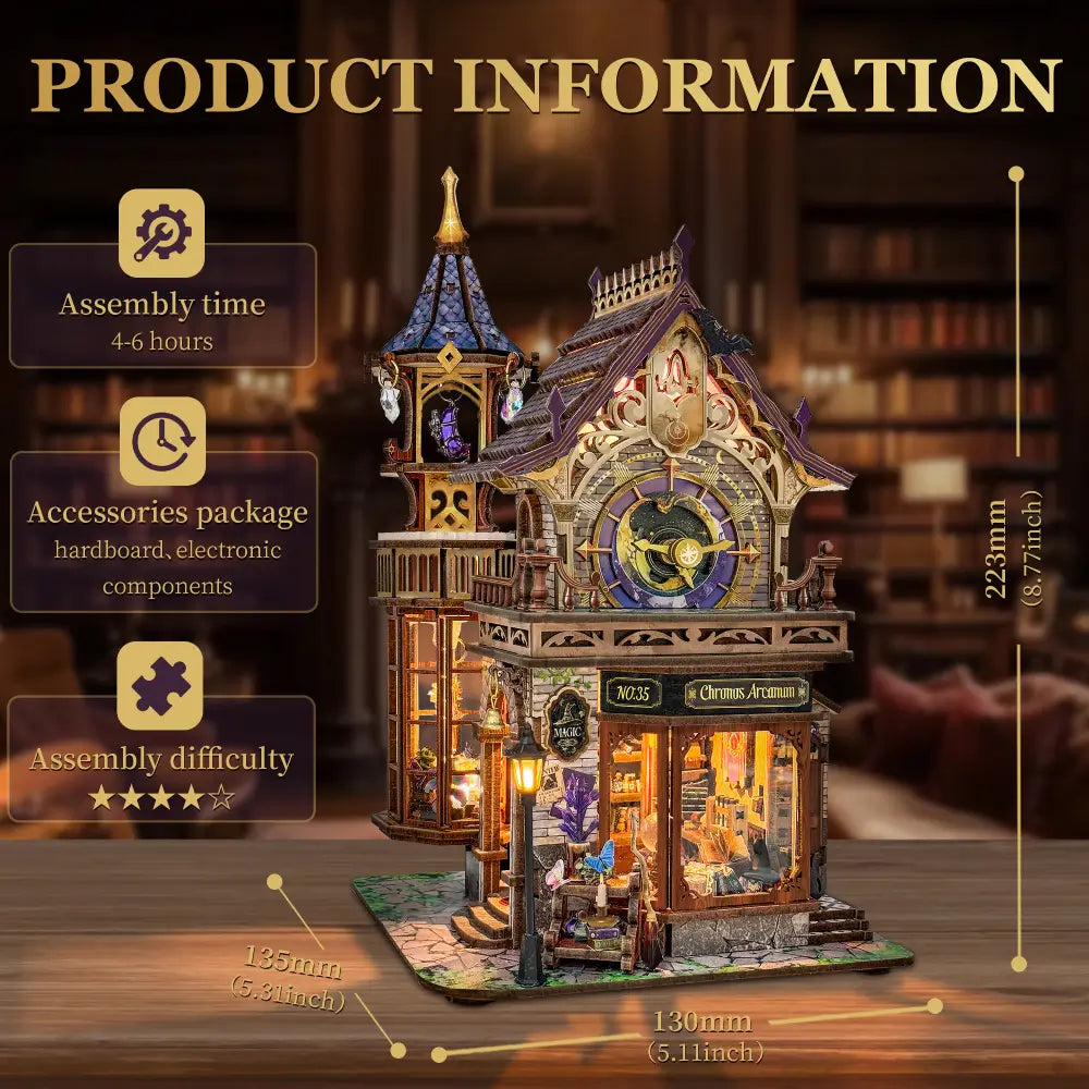 Magic Clock Tower-DIY 3D Book Nook Model Kit