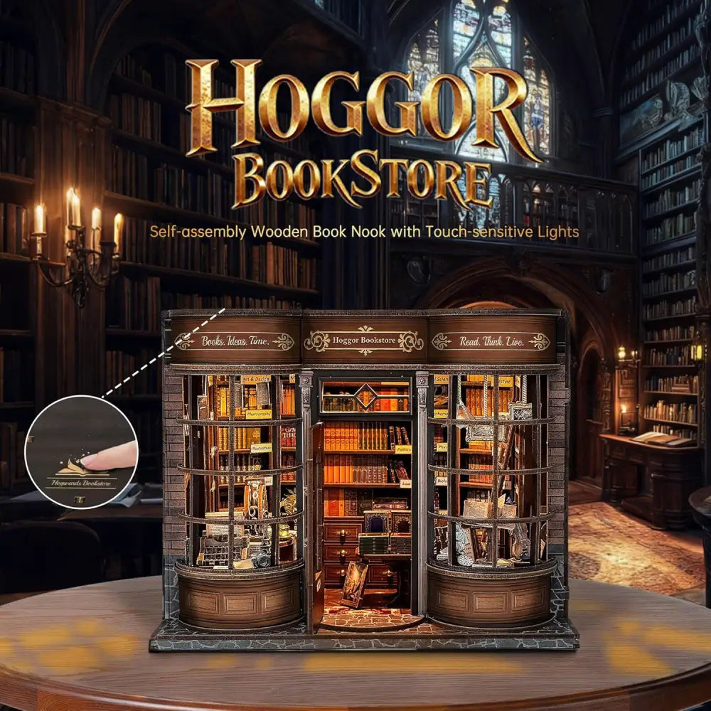 Hoggor Bookstore-DIY 3D Book Nook Model Kit