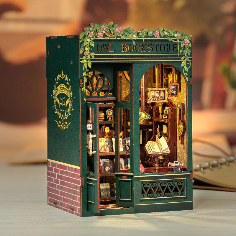 Mini Owl Bookstore-DIY 3D Book Nook Model Kit
