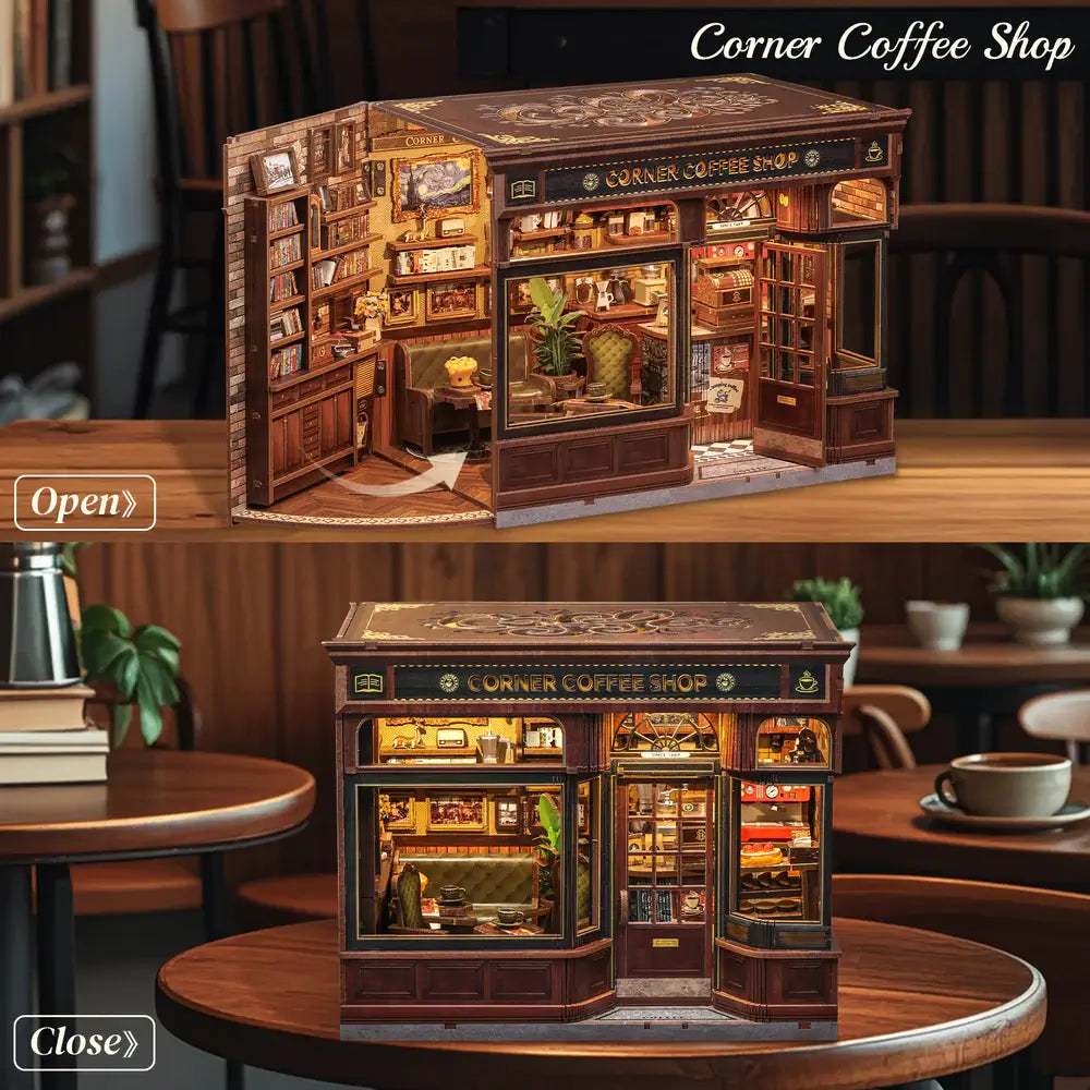 Corner Coffee Shop-DIY 3D Book Nook Model Kit