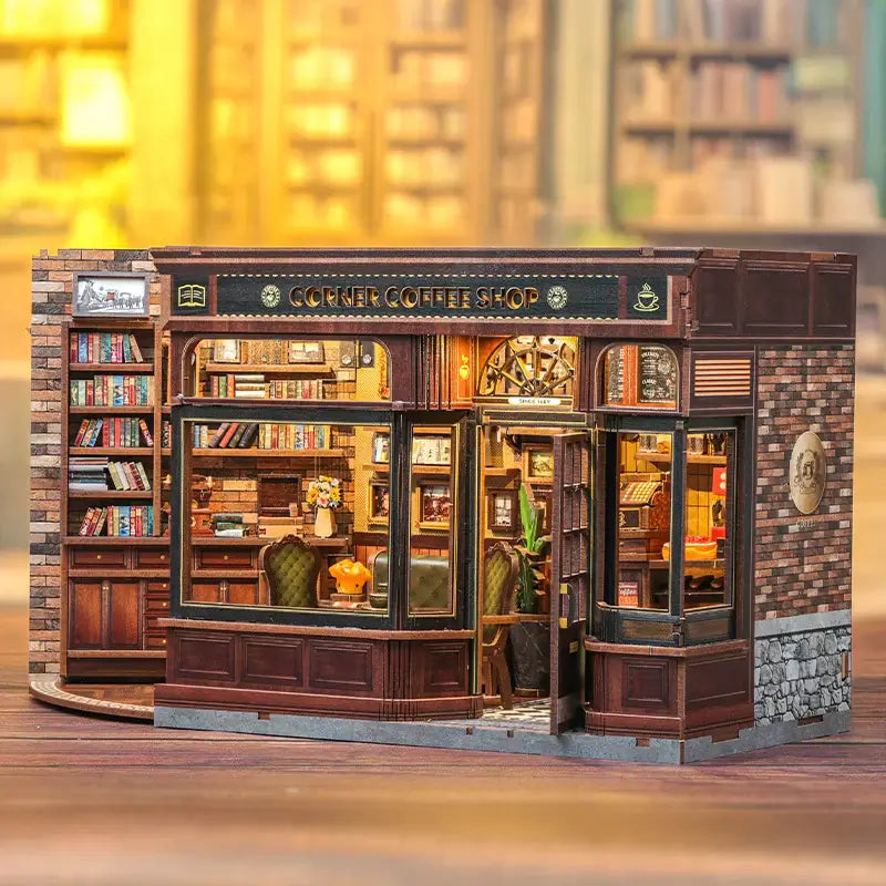 Corner Coffee Shop-DIY 3D Book Nook Model Kit
