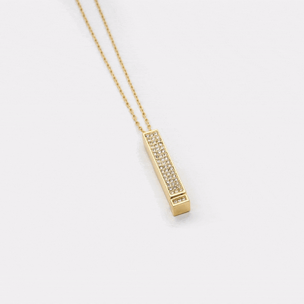 Secret Love Crystal Bar Necklace