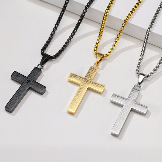 Bible Verse Cross Necklace
