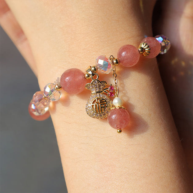 Pink Fortune Beaded Bracelet