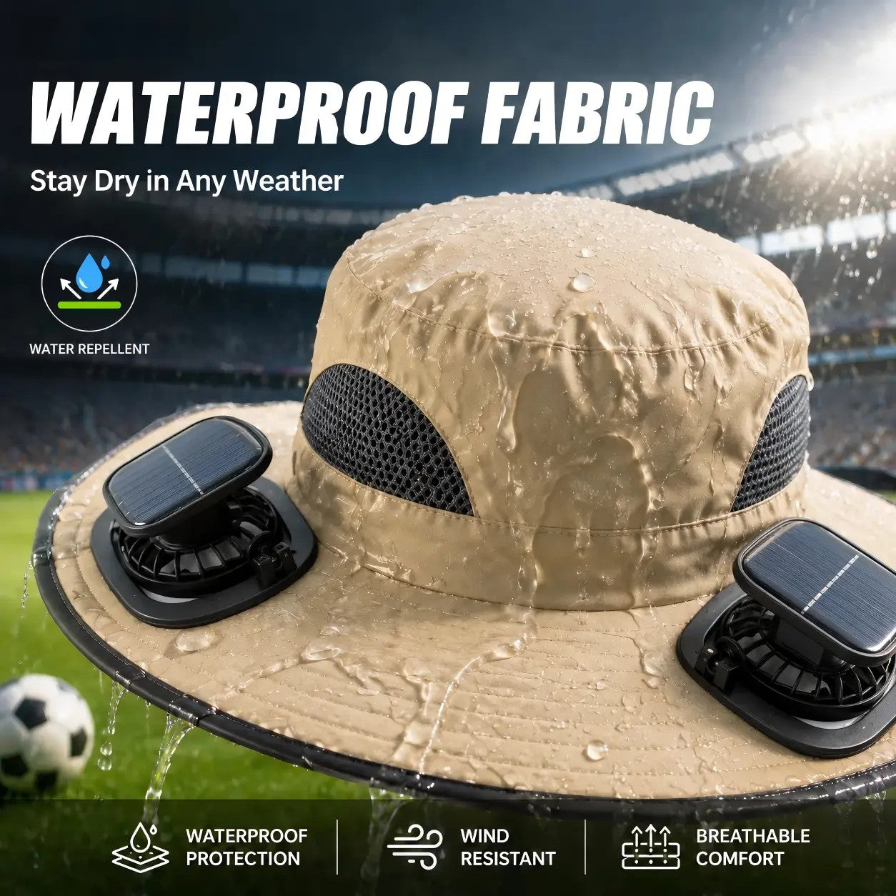 Solar Powered Cooling Hat – Dual Fan Wide Brim Sun Hat