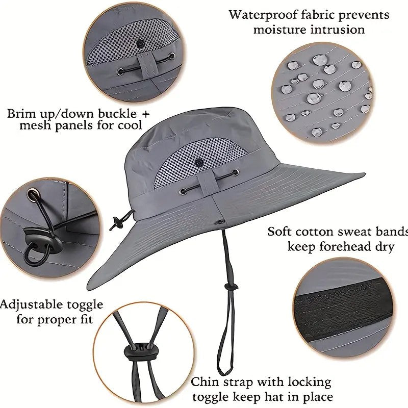 Solar Powered Cooling Hat – Dual Fan Wide Brim Sun Hat