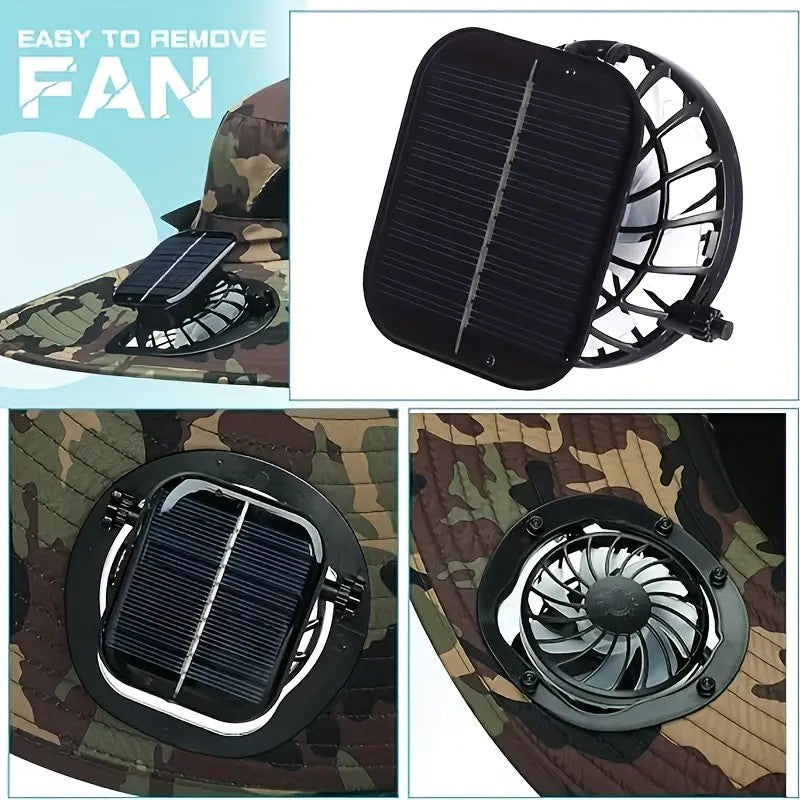 Solar Powered Cooling Hat – Dual Fan Wide Brim Sun Hat