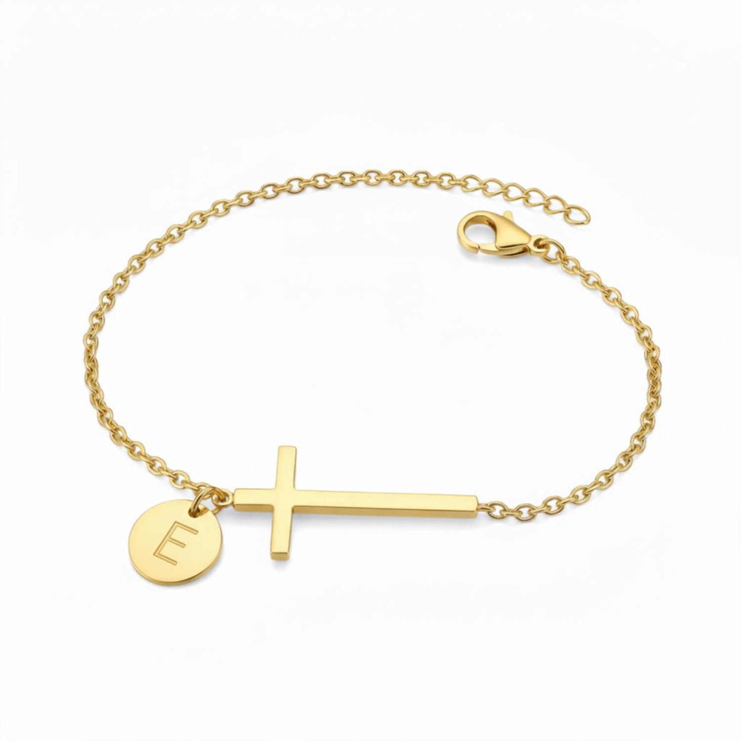 Cross Initial Bracelet