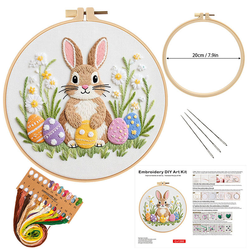 Easter Bunny Daisy Embroidery Kit