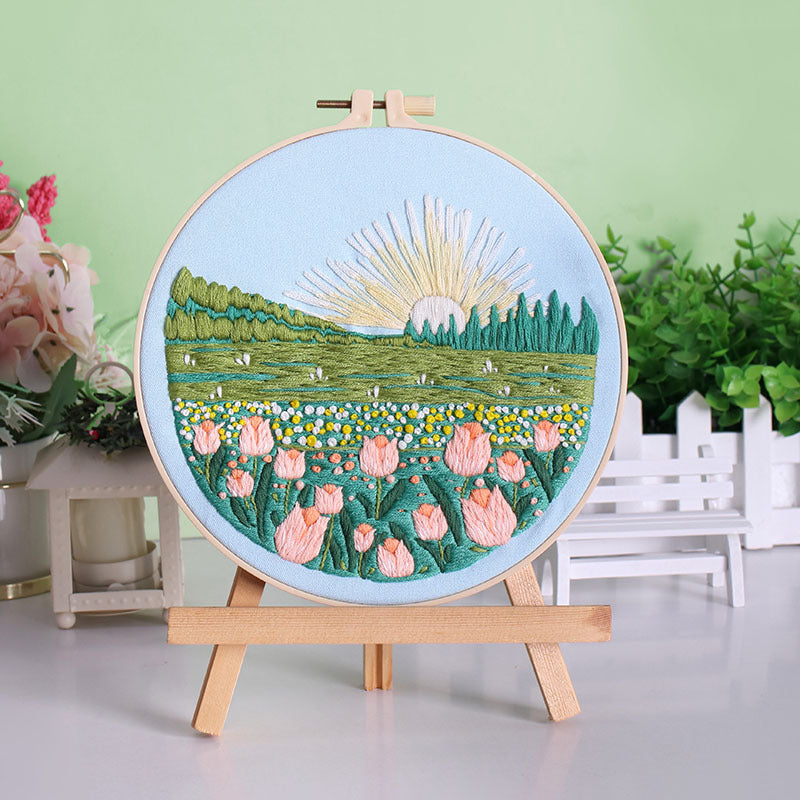 Tulip Mountain Sunrise Embroidery Kit