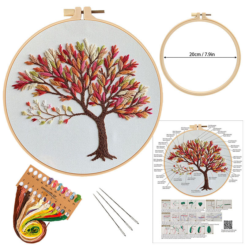 Fall Foliage Tree Embroidery Kit