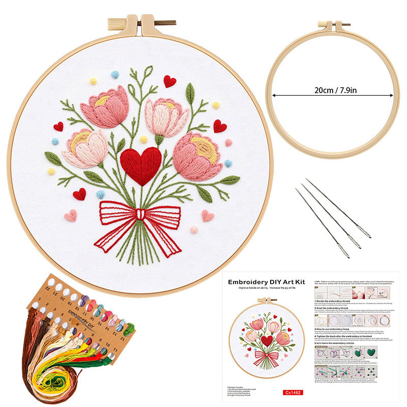 Tulip Love Bouquet Embroidery Kit