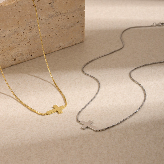 Horizontal Cross Necklace