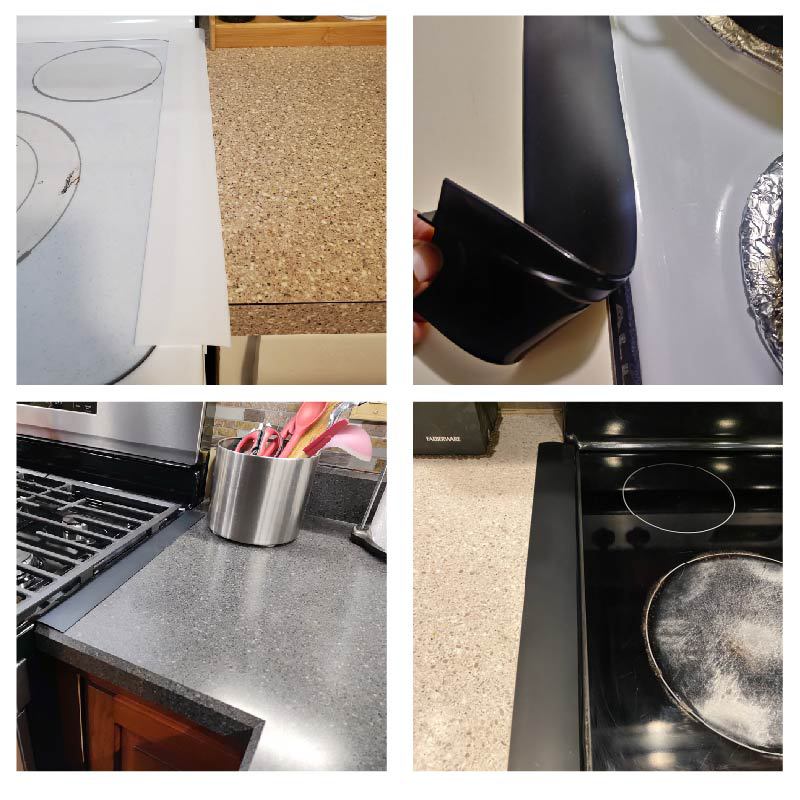 Stove Gap Covers – Silicone & Stainless Steel Kitchen Gap Filler (2 Pack, Easy Clean & Heat Resistant)