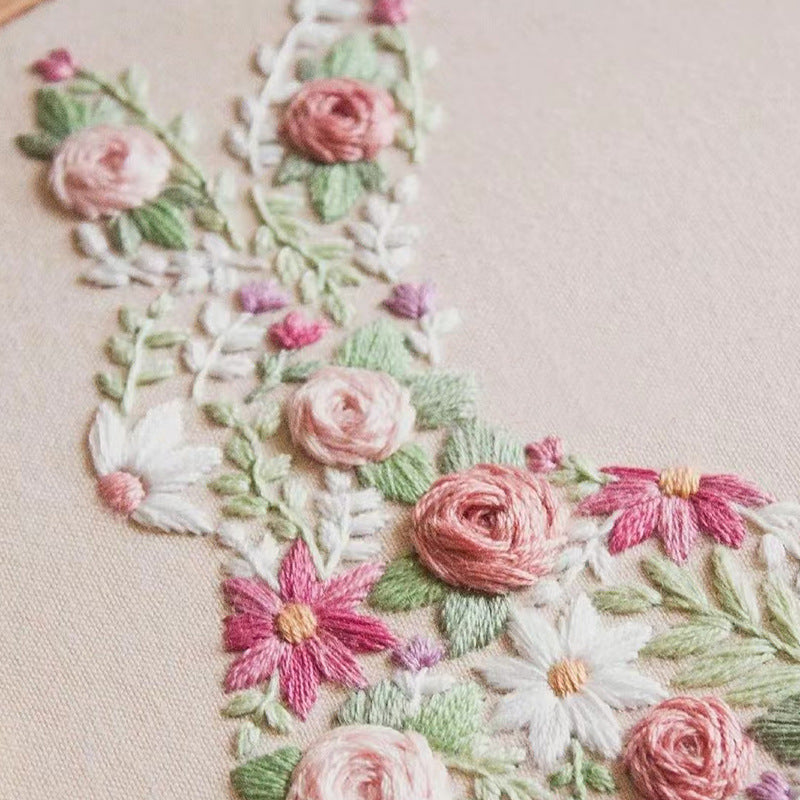 Floral Bunny Silhouette Embroidery Kit