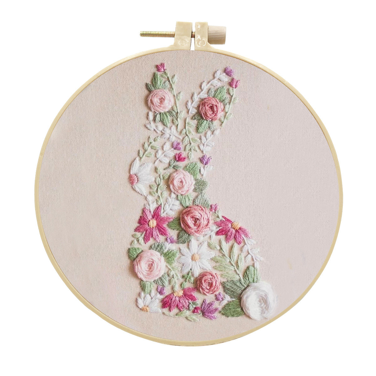 Floral Bunny Silhouette Embroidery Kit