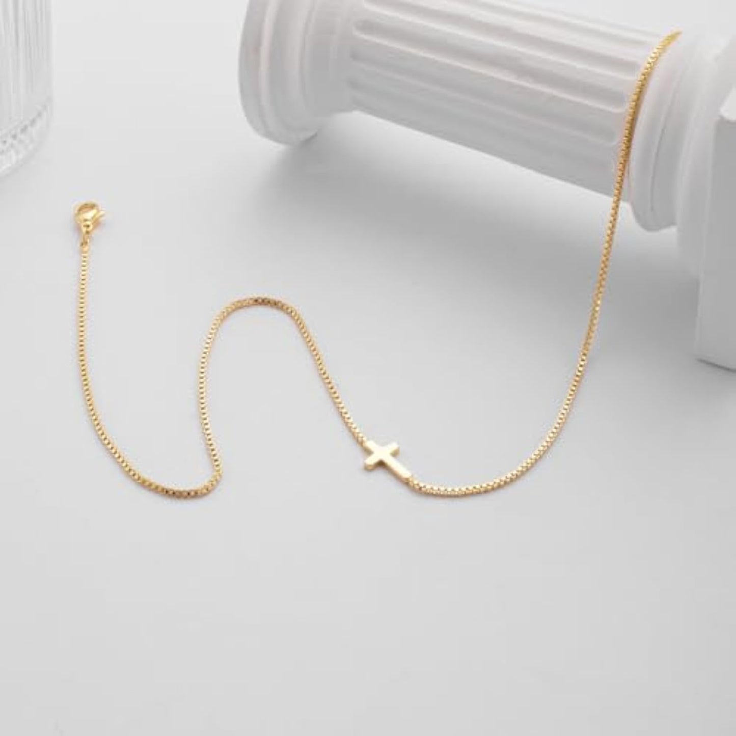 Sideways Cross Necklace for Women