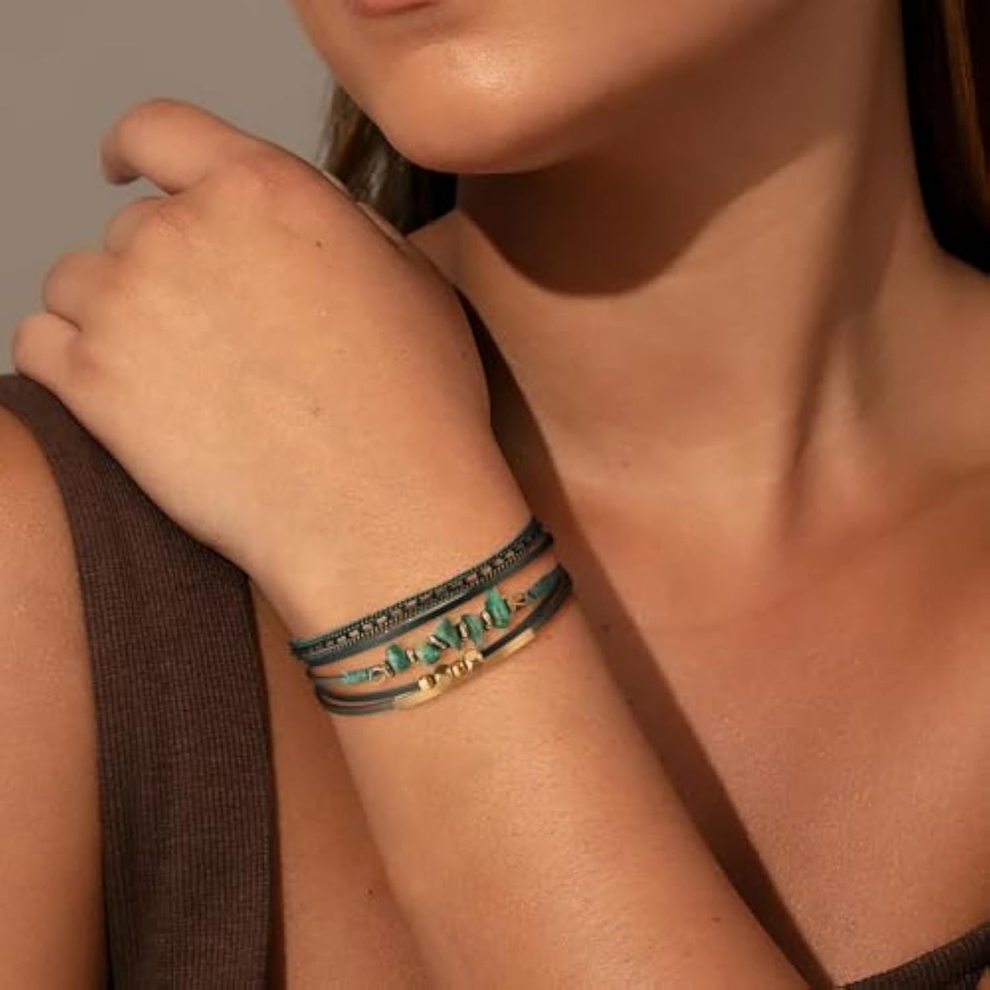 Boho Leather Wrap Bracelet