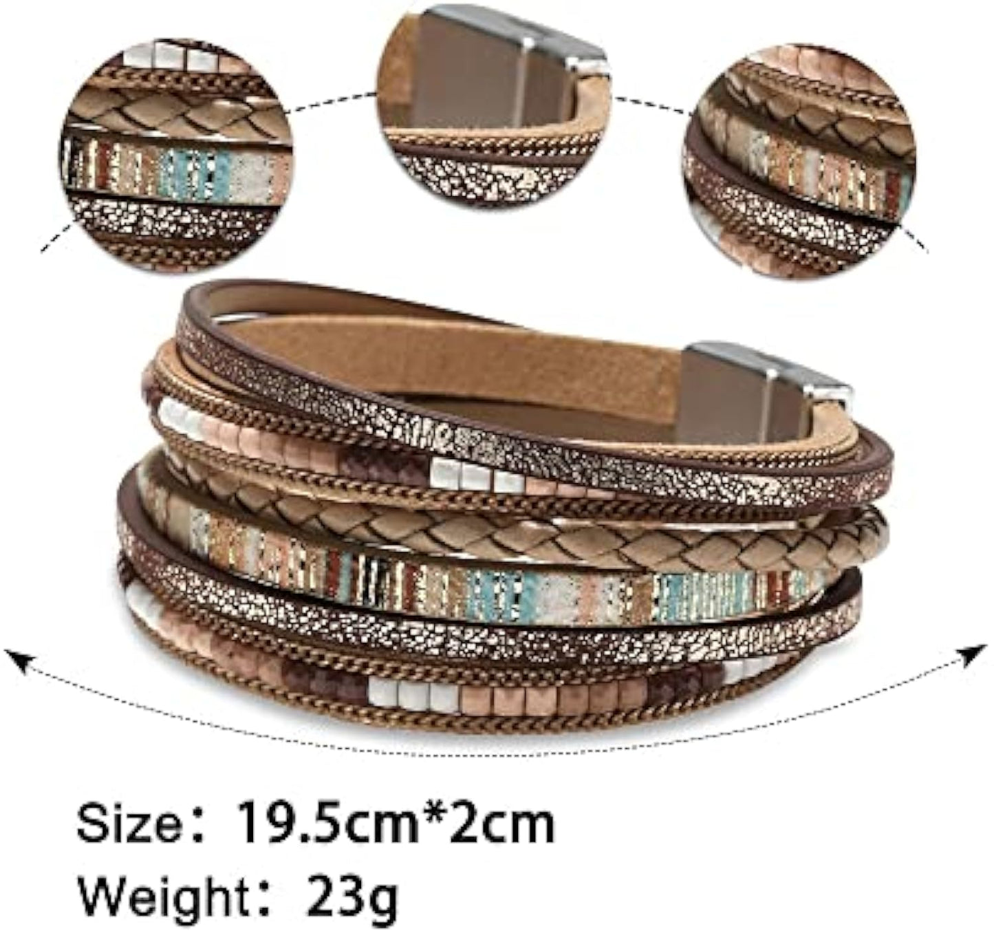 Boho Leather Wrap Bracelet