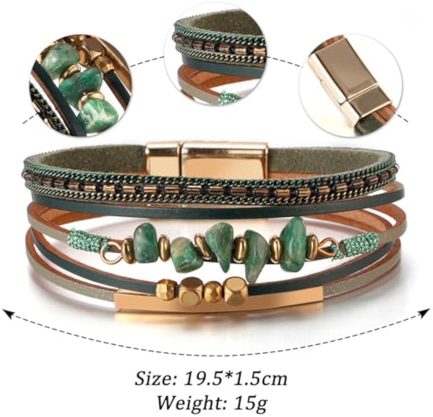 Boho Leather Wrap Bracelet