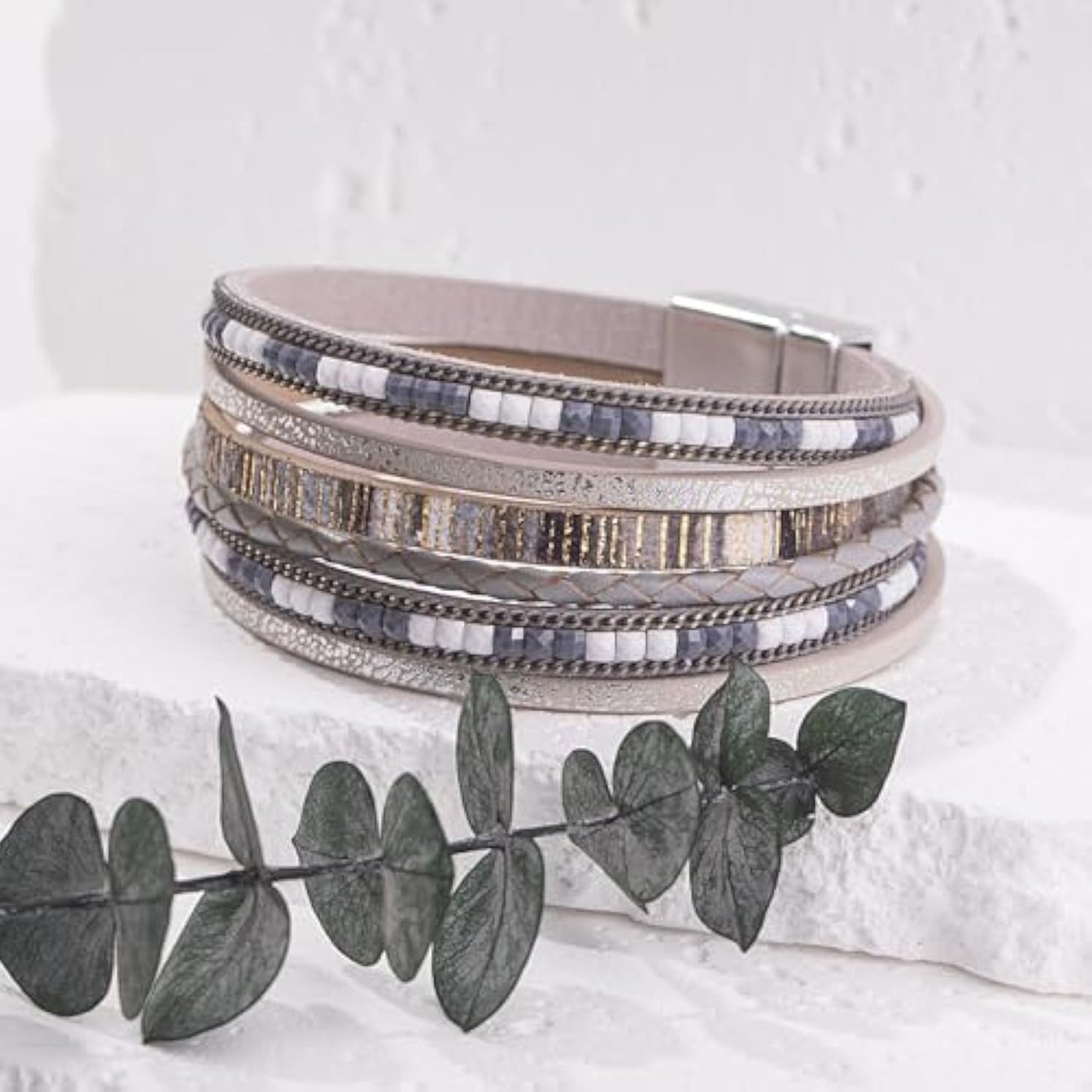Boho Leather Wrap Bracelet