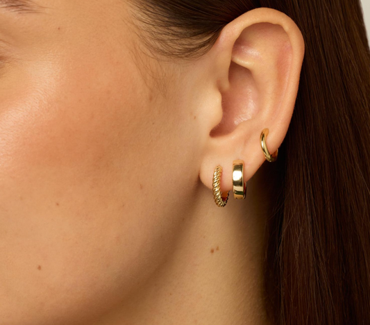 14K Gold Plated/18K Gold Vermeil  Small Huggie Earrings for Women | 925 Sterling Silver Post, Comfortable & Hypoallergenic