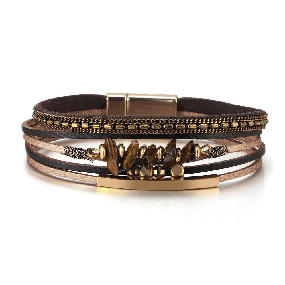 Boho Leather Wrap Bracelet