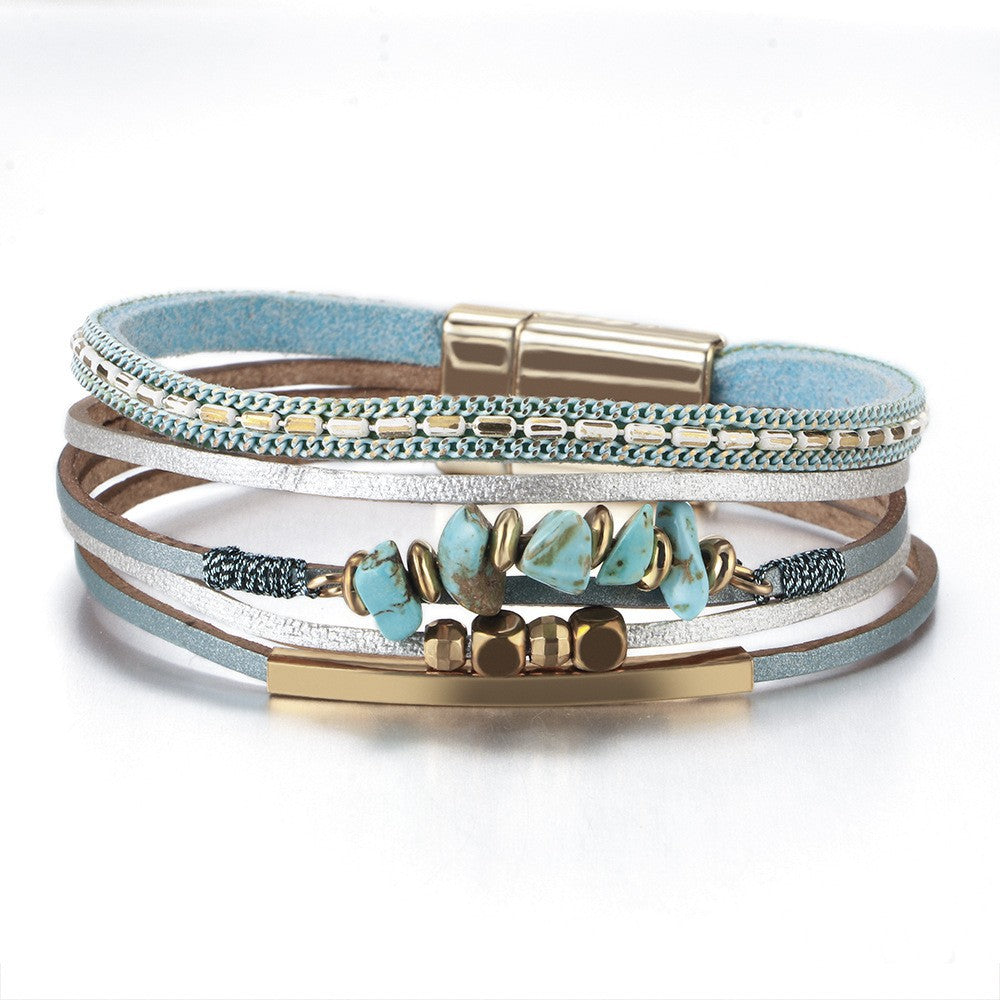 Boho Leather Wrap Bracelet