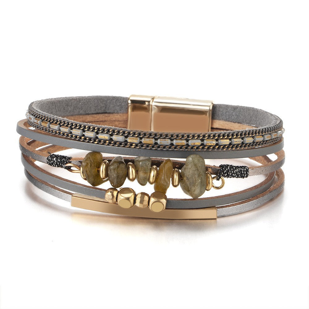 Boho Leather Wrap Bracelet