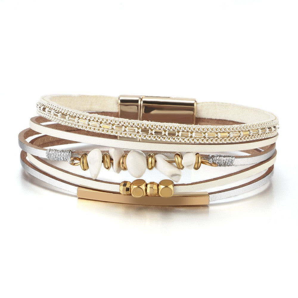 Boho Leather Wrap Bracelet