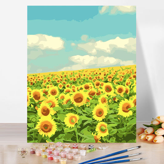 Sunny Sunflower Field Paint by Numbers Kit