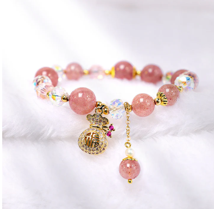 Pink Fortune Beaded Bracelet