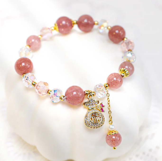Pink Fortune Beaded Bracelet