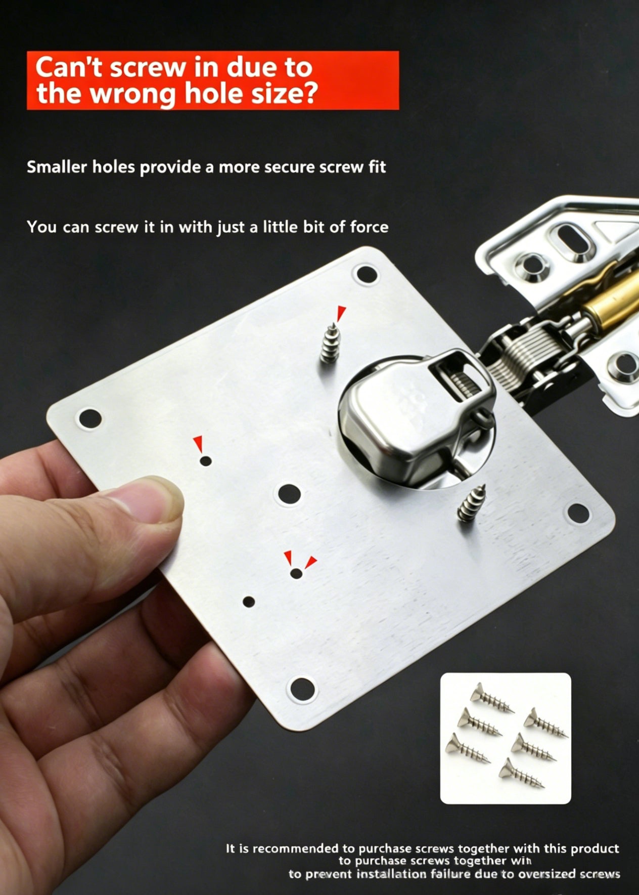 Heavy Duty Stainless Steel Cabinet Hinge Repair Kit