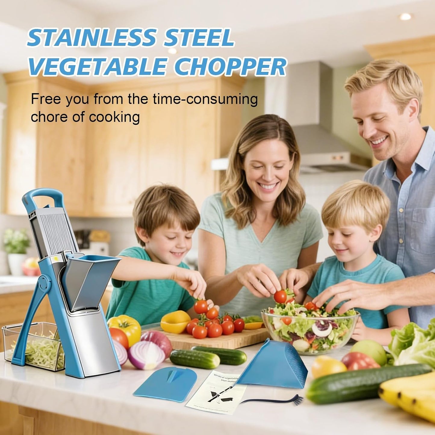 Safe Mandoline Slicer 5 in 1 Vegetable Chopper